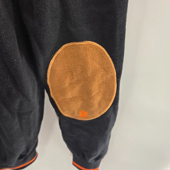 Giorgio Di Mare Yachting LOGO Black Orange Trim V-Neck 100% Cotton Long Sleeve - Picture 10 of 14